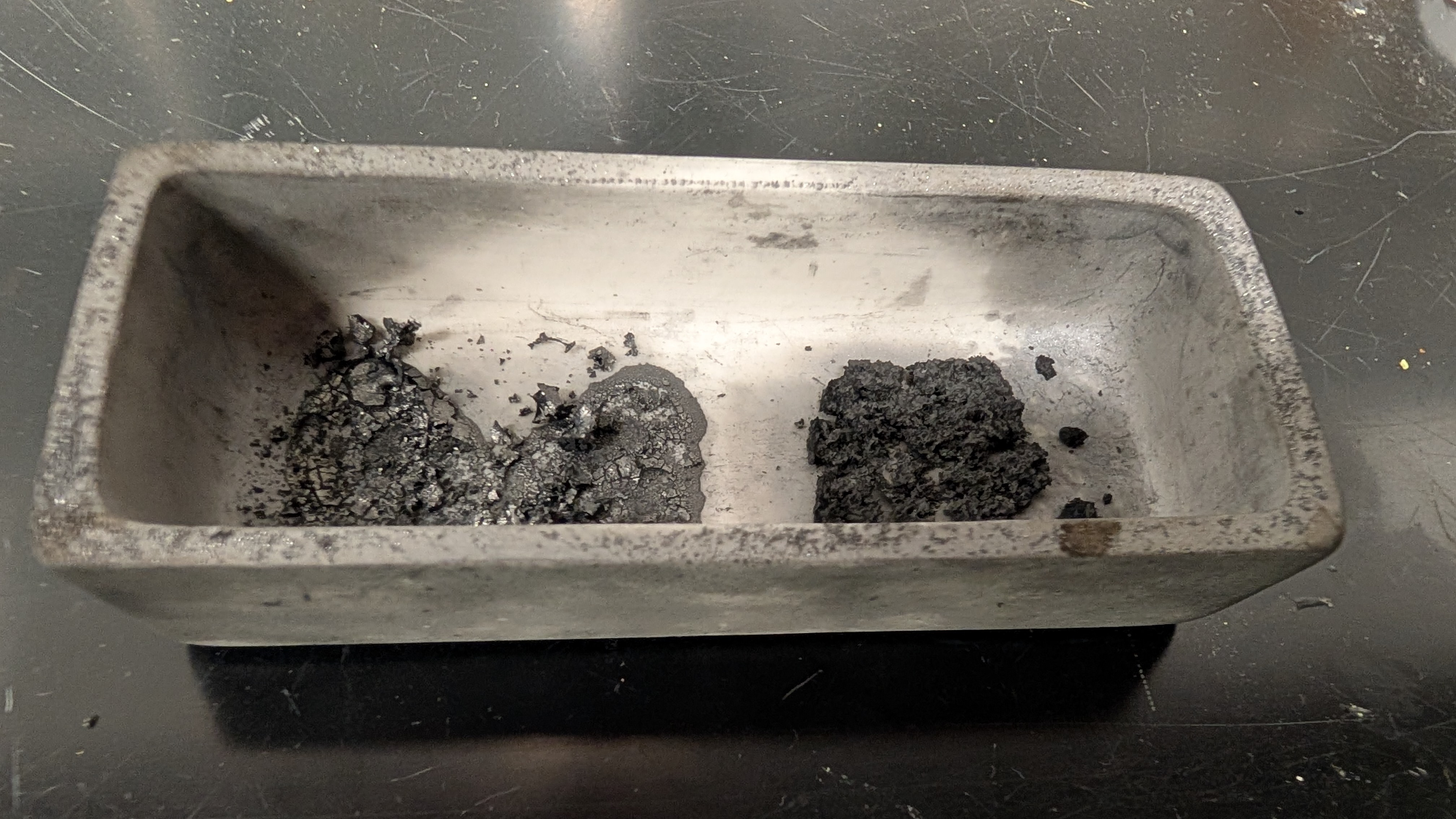 Cathode that failed to carbonize